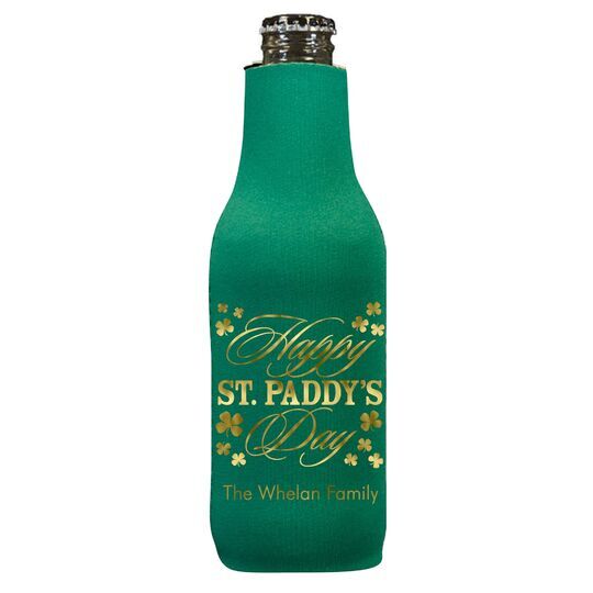 Happy St. Paddy's Day Clover Bottle Huggers